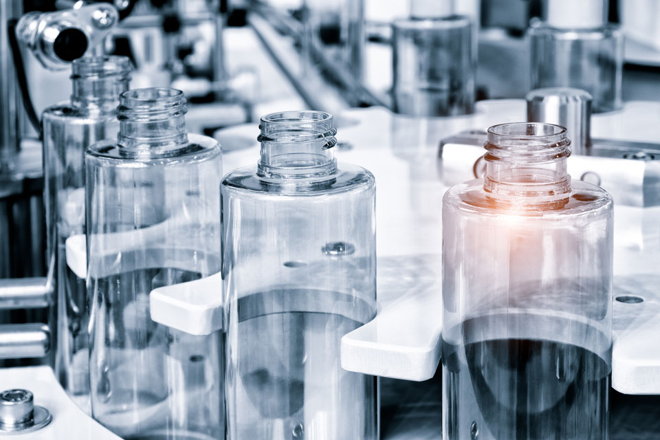 Empty containers in manufacturing process