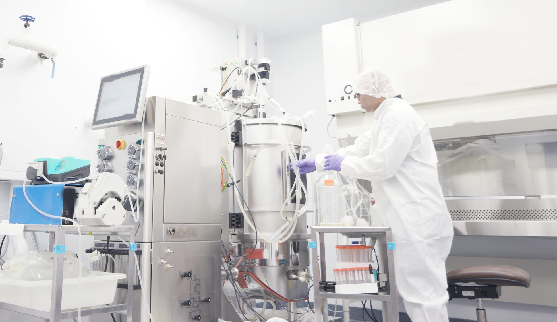 Scientist in a clean room